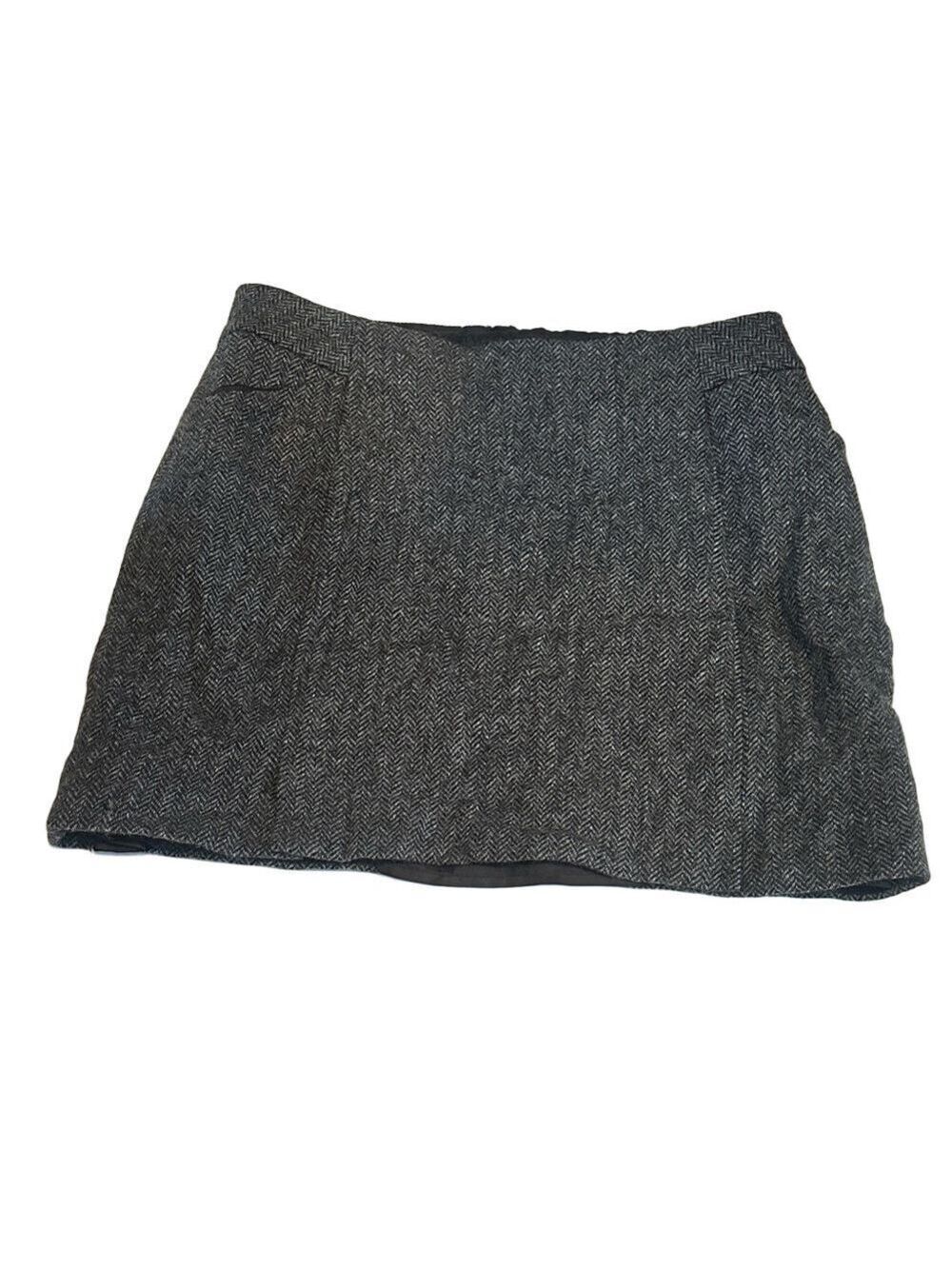 Boded Wool Charcoal Mini Skirt 10S